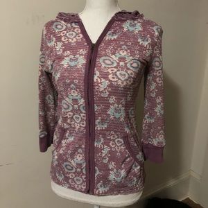 Free People floral zip-up hoodie